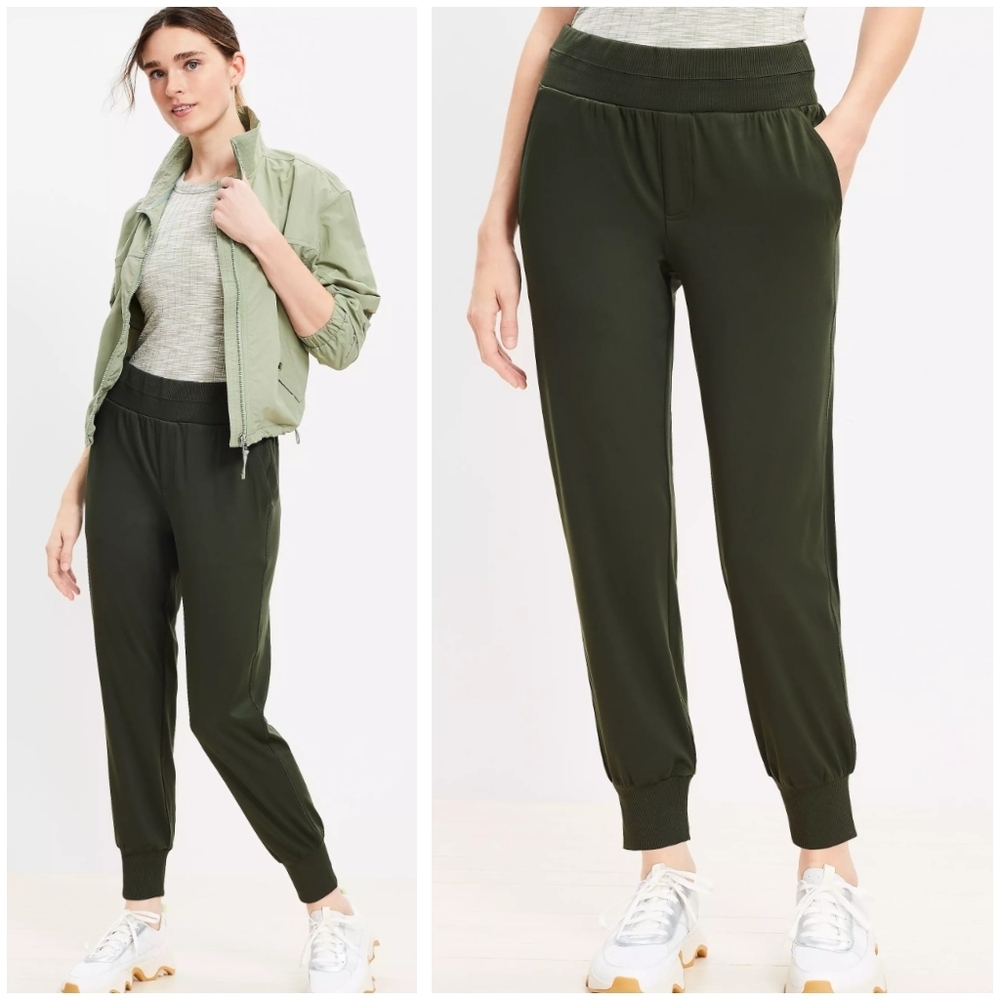 LOFT Lou & Grey Joggers LuvStretch Dark Olive Green Women's Small‎